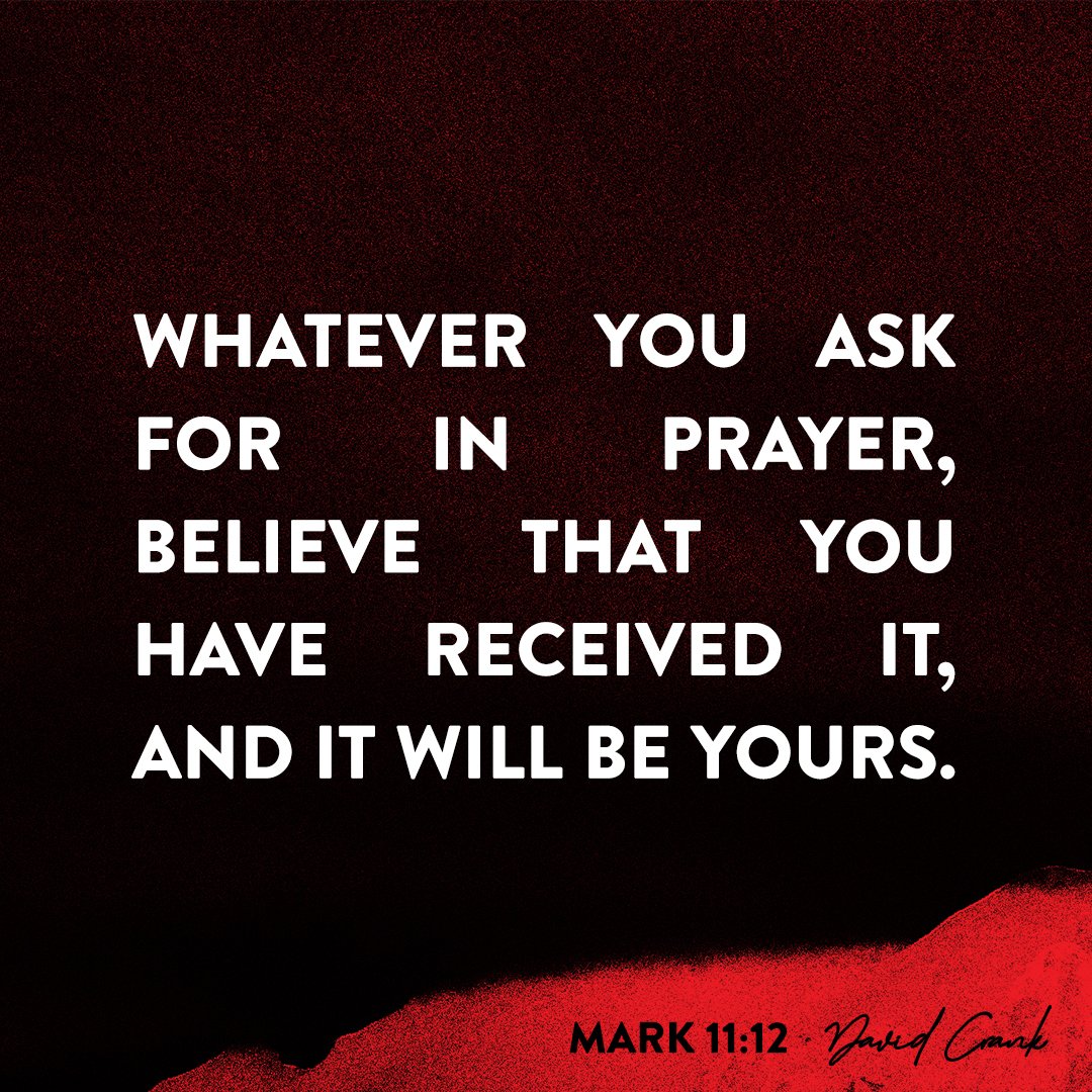 davidcrank's tweet photo. How can I pray for you? 🙏 Let's mix our faith, go to God and believe!

"Therefore I tell you, whatever you ask for in prayer, believe that you have received it, and it will be yours" -  Mark 11:24

#pray #prayer #votd #verseoftheday #scripture #bible #faithchurch #believe #faith https://t.co/R8XHhLwMYH