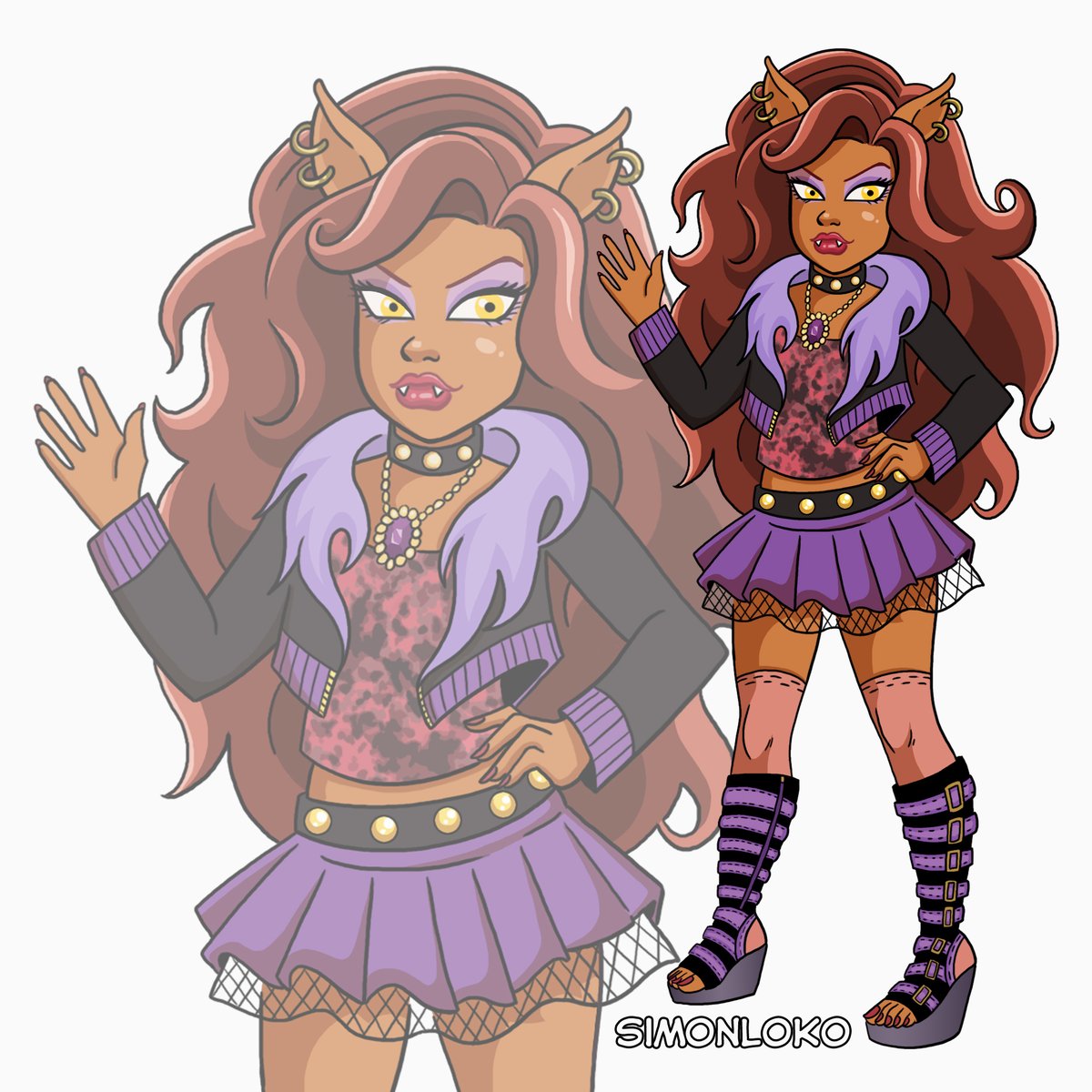 simonloko's tweet photo. CLAWDEEN WOLF
You make me howl at the moon ♪
#clawdeenwolf #clawdeen #monsterhigh #wolfgirl #werewolf #dibujo #drawing #digitalart #digitaldrawing #simonloko #illustration #fanart #monsterhighart #monsterhighfanart #wolf #boots #fangs #fashion https://t.co/aP5P28JYJI