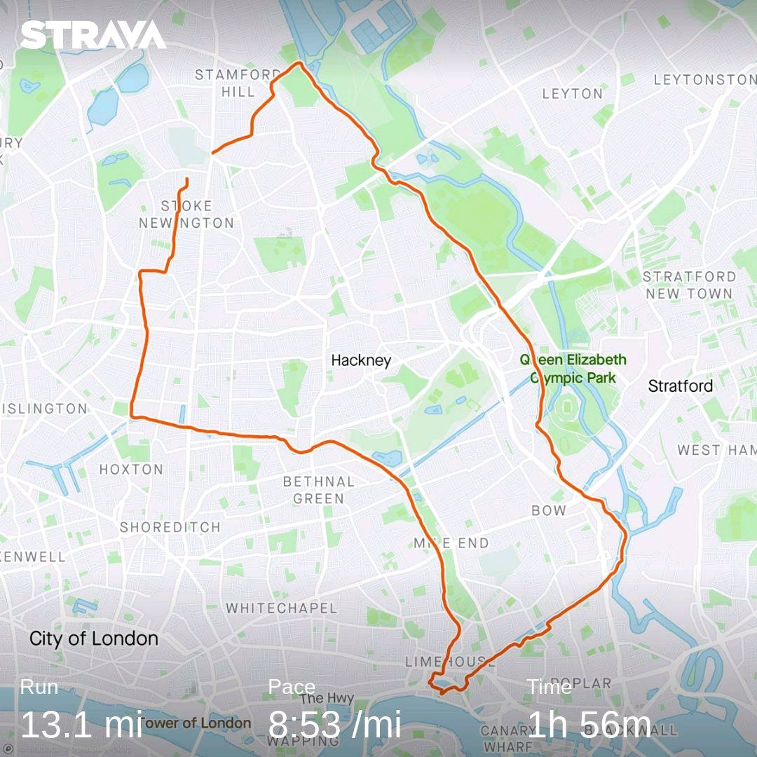 My second fastest half marathon. Just for fun. #Limehouseandback
#halfmarathon 

Check out my activity on Strava: strava.app.link/IQRAq97Zq8