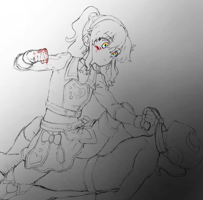 #絵を彩度100にすると超派手 