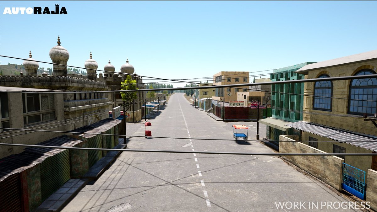 AutoRajaGame's tweet photo. #indianstreet  ,Textured in @substance3d and rendered in @unrealengine , Work in progress images of @bornmonkie 's new project .We believe that electricity exists because the electric company keeps sending us bills for it .But we cannot figure out how it travels inside wires . https://t.co/FjPknvthiU