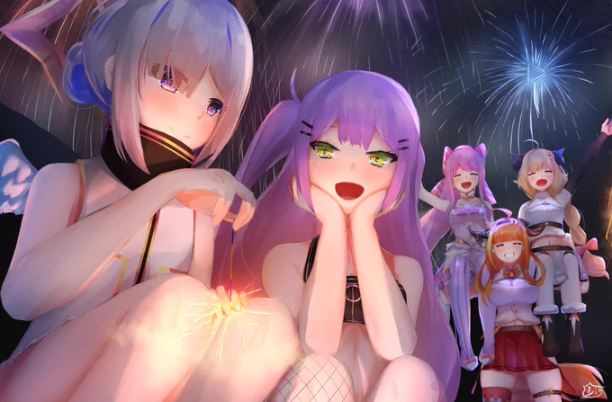 ホロライブサマー～4期生編
4期生全員3D化おめでとうございます!!!?????
#みかじ絵  #かなたーと  #つのまきあーと #ルーナート #TOWART 