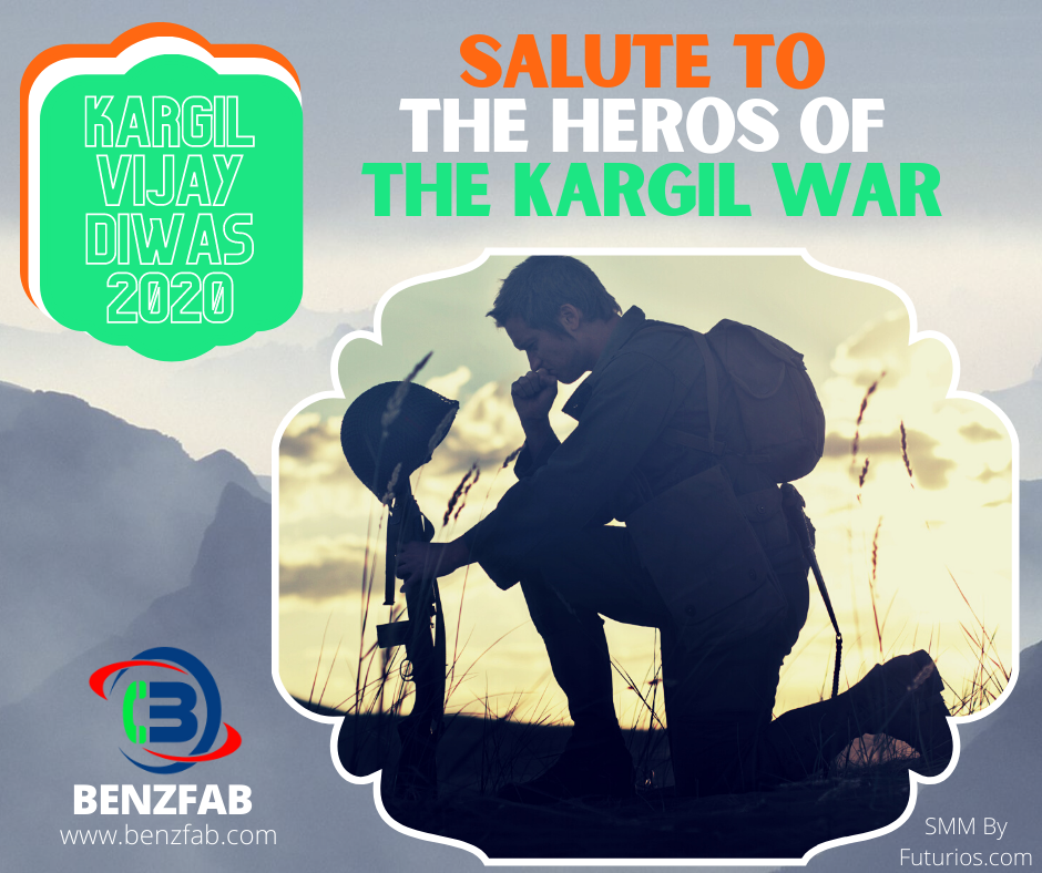 Benzfabt's tweet photo. Let's salute to the brave hearts of Kargil War.#kargilvijaydibas2020 #benzfabtechnologies https://t.co/muJusODlql