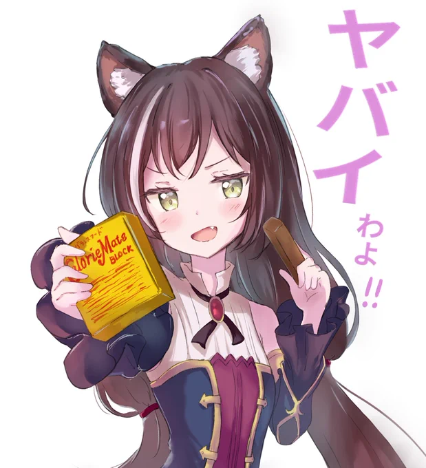 これはアニメプリコネが始まって、魔物料理に苦戦するキャルちゃんが不憫になってカロ〇ーメイトを与えたときのやつ
#プリコネR 