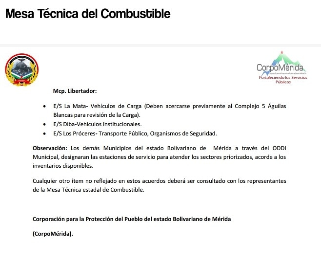 ivanrive3's tweet photo. #URGENTE Amigo merideño, le invito a revisar el COMUNICADO OFICIAL de La Mesa Técnica del Combustible, sobre los lineamientos que regirán el funcionamiento de las diferentes Estaciones de Servicio, correspondiente a la semana del 27/07/2020 al 02/08/2020

https://t.co/VfbVaP5eYU https://t.co/jTgK5QTcdy