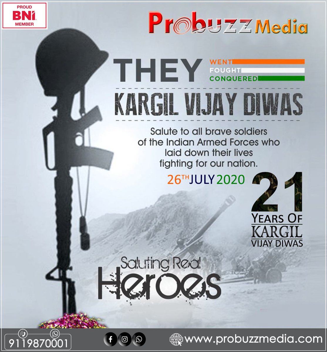 probuzzmedia's tweet photo. Salute to brave Indian Army🙏
#Kargil_Vijay_Diwas
#Probuzz_Media https://t.co/jxIpJ5A5f8