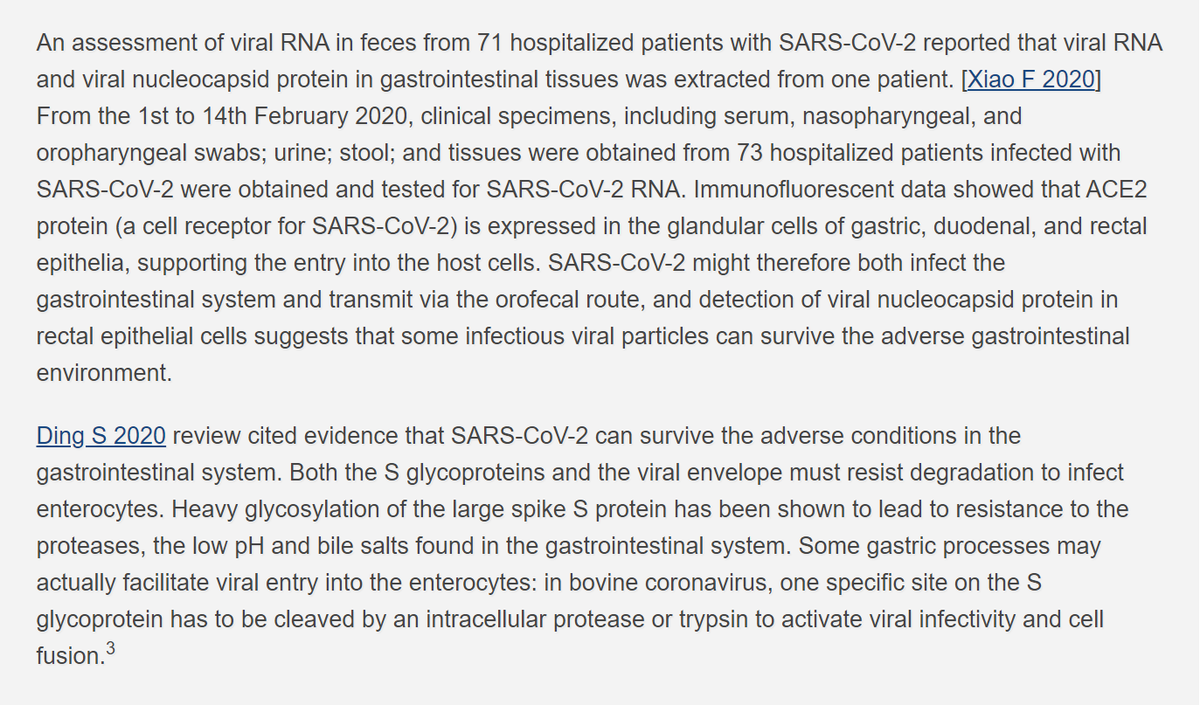 evidence that the virus can survive and replicate in the human digestive track looks convincing.this does leave open the question of whether virus in stool is still viable, but this is surprisingly difficult to measure/establish and this same issue has arisen in nasal swabs.