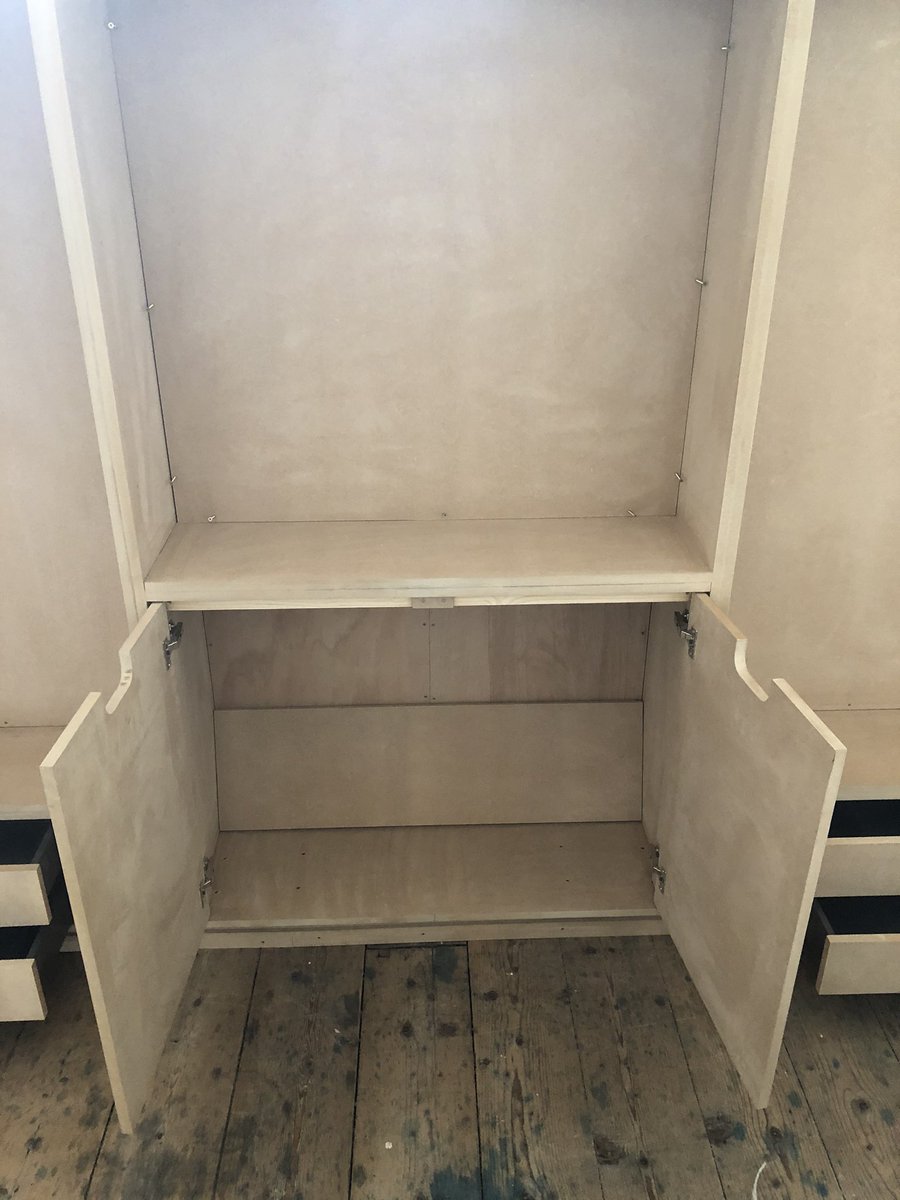 stevefjames1's tweet photo. New bedroom storage unit from a couple of weeks ago ready for decoration and fixtures, round mirror and hanging rails @stevefjames1 @1TallulahJames #Contemporary #bedroom #storage #MDF https://t.co/7oaJWYEllE