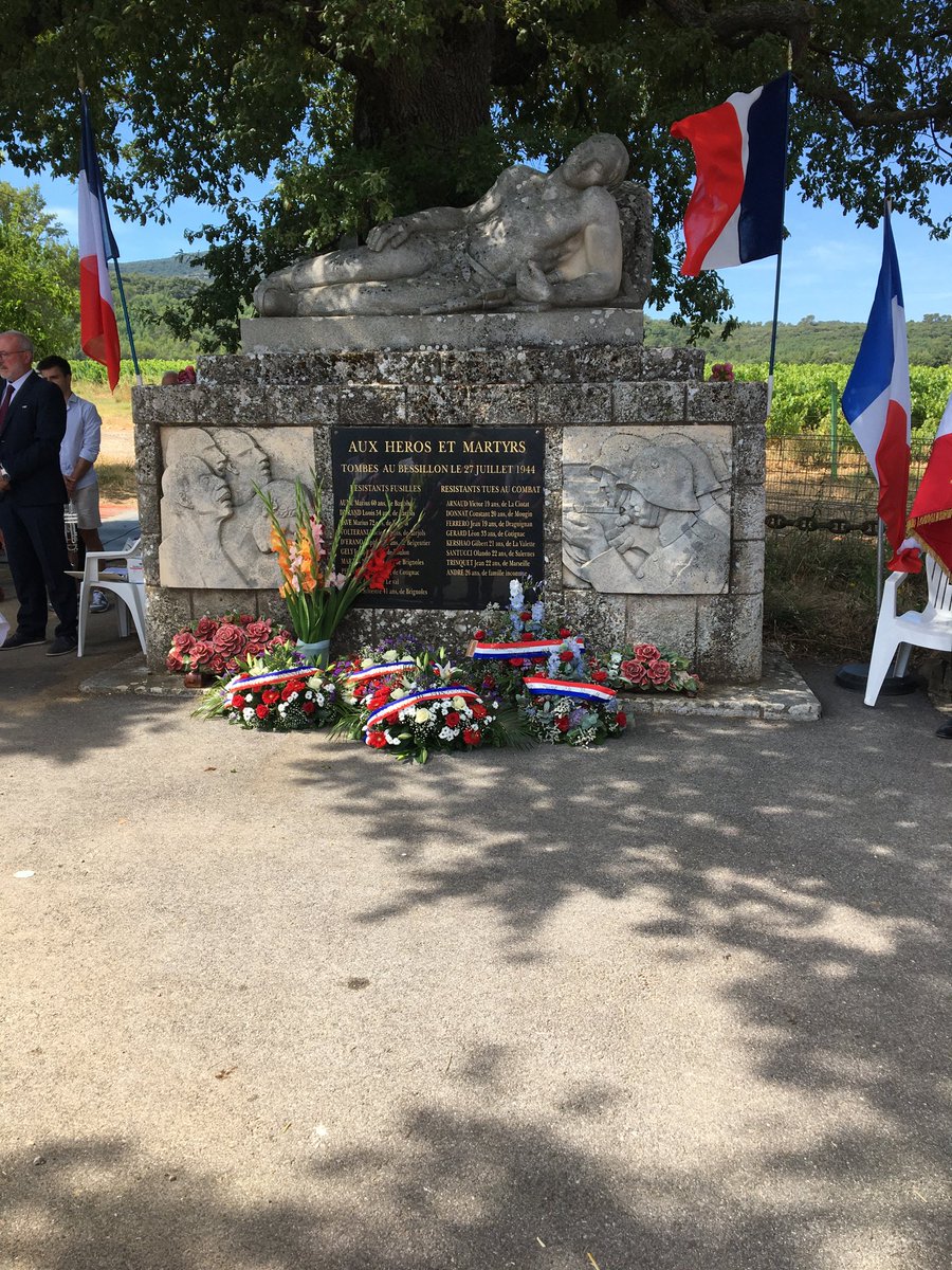 En ce 26 juillet, hommage aux 18 résistants, fusillés du Bessillon, martyrs et victimes du nanisme.