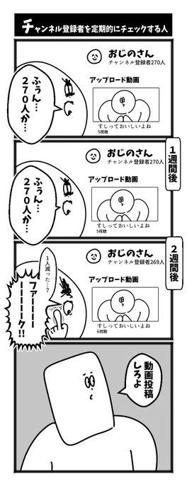 チャンネル登録者を定期的にチェックする人 