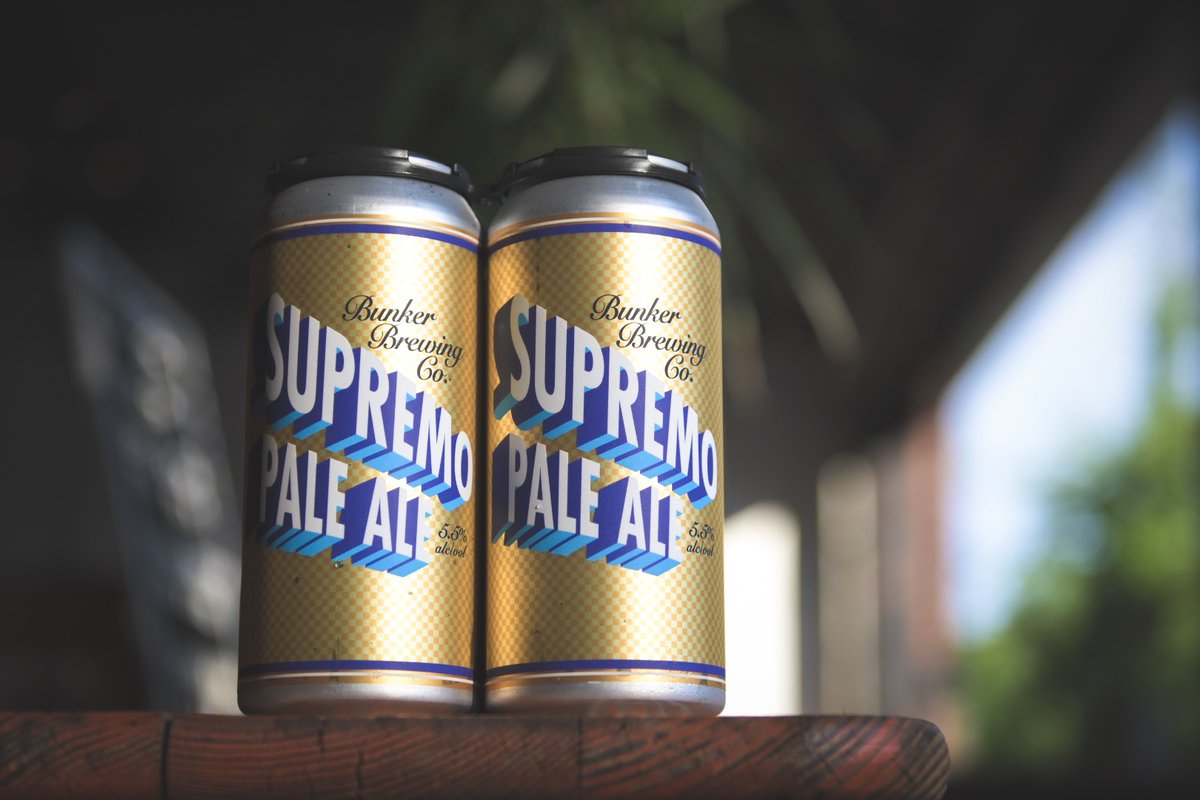 bunkerbrewingco's tweet photo. Itβs a Supremo Sunday for some cold beer πππ» and weβve got plenty of it; including a freshly canned batch of Supremo Pale Ale, our new pale ale hopped w/ Galaxy and Sabro hops!
Patio open 12-6pm today
#findsomeshade #drinkcoldbeer #sundazed #summerdaze https://t.co/8e92GhbLgp