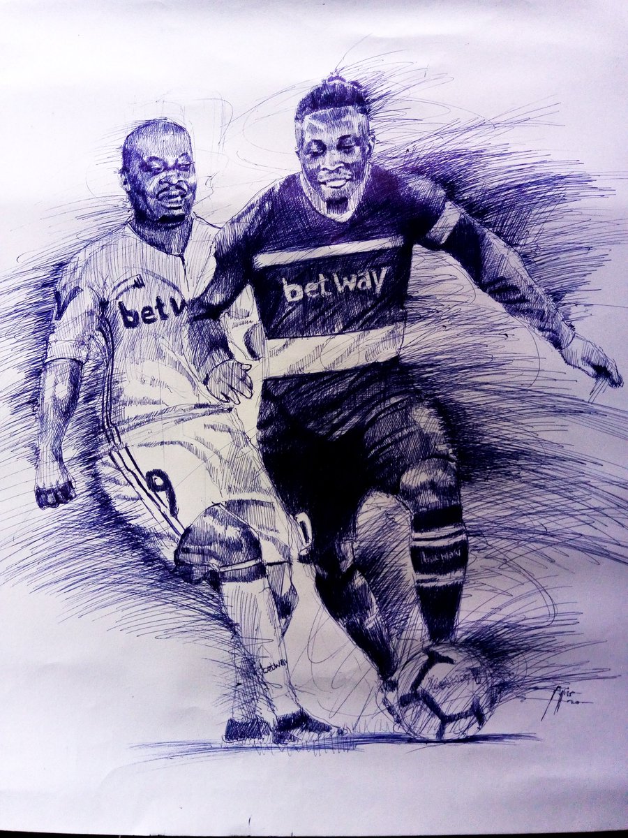 My drawing of Laycon as a footballer.
It took me almost 600years to finish this piece.
Pls help me retweet if this appears on your timeline.
May God bless our hustle.🙏

Medium:Pen on full cardboard paper.

#BetwayFYI 
#Anis