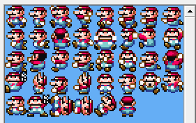 The entire batch of Small Mario sprites from the leaks.
Yes, that's the entire set. All errors and different ones included.