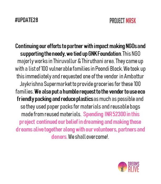 teamdreamsalive's tweet photo. Continuing to extend our #support through #projectmask https://t.co/gj0REvJANN