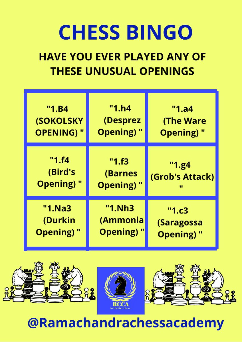 RamaChess's tweet photo. Sunday Chess Bingo

#chess #chesstrainer #chessgame https://t.co/ITlKKEz8UK