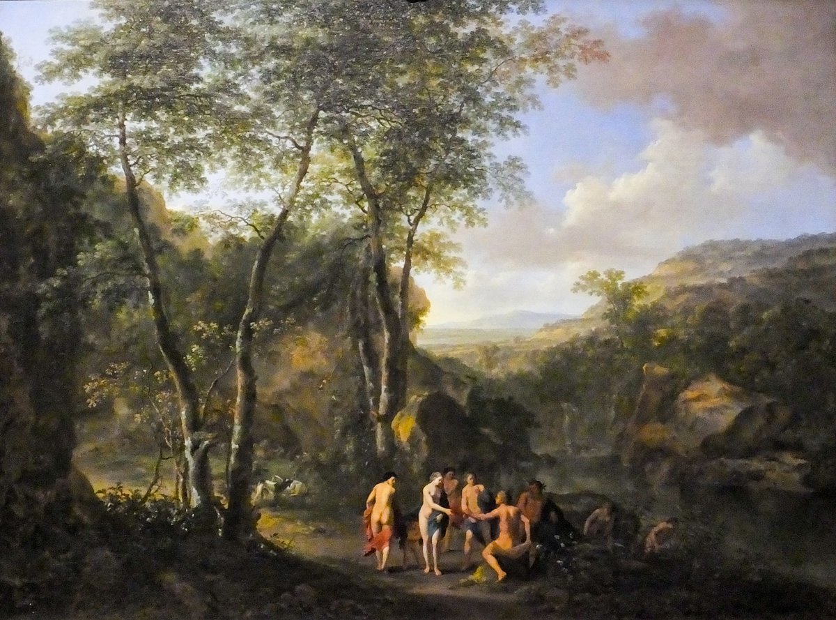 The Judgement of ParisPainting by Jon Both and Cornelis van Poelenburgh, 1645-1650.  @NationalGallery  #paintings  #art  #mythology  #classics