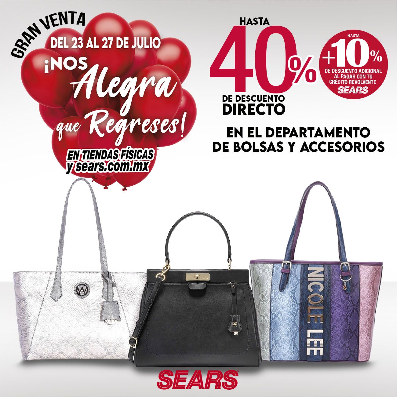 Sears bolsas online guess