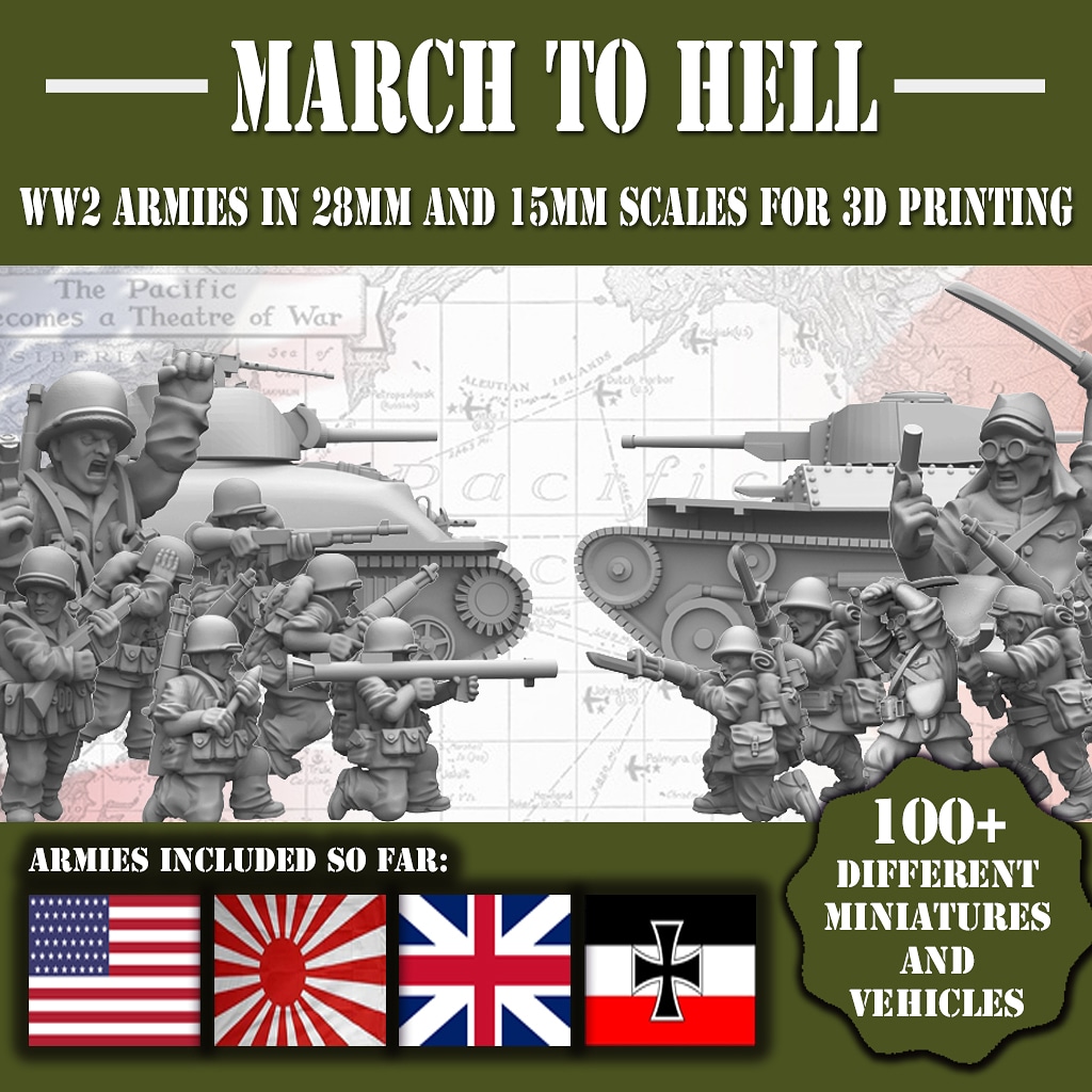 3DBreed's tweet photo. Our #ww2 #MarchToHell campaign is halfway to end! ๐บ๐ธ๐ฏ๐ต๐ฉ๐ช๐ฌ๐ง 4 armies unlocked so far and we are close to unlock ๐ท๐บ&๐ฎ๐น Are you gonna miss it? ๐ #boltaction #flamesofwar #wargames #wargame #3dprinted #3dprint #3dprinting #boardgame https://t.co/hmW6Fv58NP