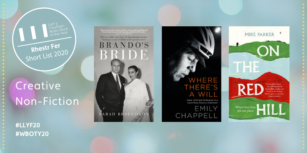 <a href="/AilbheDarcy/">Ailbhe Darcy</a> @JeremyOver2 <a href="/DerynRJ/">Deryn Rees-Jones</a> <a href="/zoeskoulding/">Zoë Skoulding</a> This year’s Creative Non-Fiction shortlist includes:  

 Brando’s Bride – <a href="/sjbroughton124/">Sarah Broughton</a>   
Where There’s A Will – <a href="/emilychappell/">Emily Chappell</a>    
On The Red Hill – <a href="/mikeparkerwales/">Mike Parker</a>

 #WBOTY20
