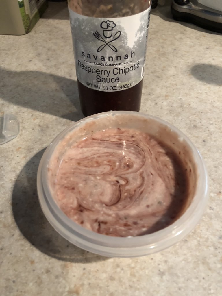 Want to make a quick and easy dip/spread? Mix equal parts of softened or whipped cream cheese with our Raspberry Chipotle or  Kickin’ Pineapple Mango sauce! Refrigerate for a few hours and enjoy!!