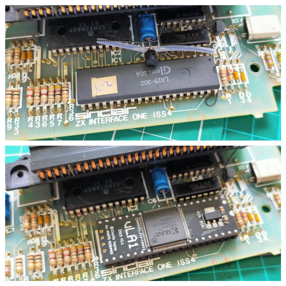 Thanks to <a href="/MutantCatpillar/">Mutant Caterpillar</a> for the amazing white pen that helped to tidy up the Interface 1 logo. Completes the refurb job after I finally got round to installing the upgraded vLA1 chip. Love the #SPECTRUM #8bit #Retro