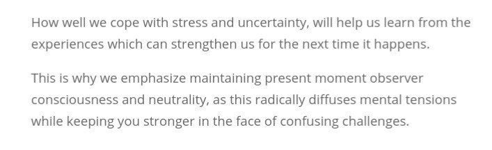 To counter, we must observe the present momentAnd avoid reactionary impulsesPause, observe and be objective