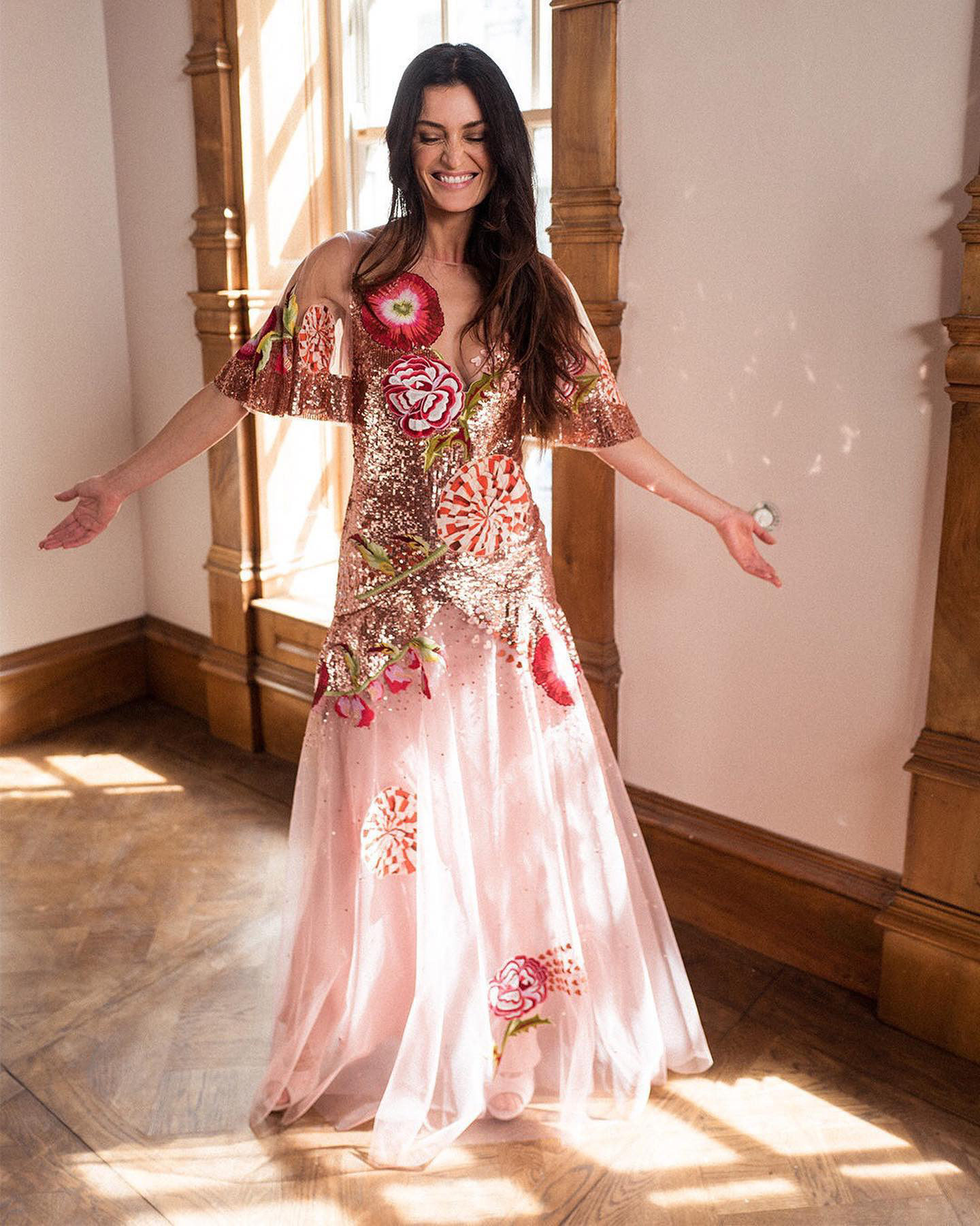 Carnation sequin sale dress