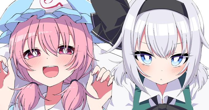 ヘッダー用の幽々子様と妖夢ちゃんお揃いヘアースタイル? 