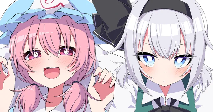 ヘッダー用の幽々子様と妖夢ちゃんお揃いヘアースタイル? 