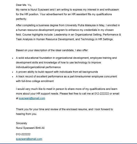 aaizatnizam's tweet photo. Sample cover letter untuk mohon kerja melalui email untuk fresh graduate &amp; internship pun ada😁 https://t.co/QMP7GkLyOE