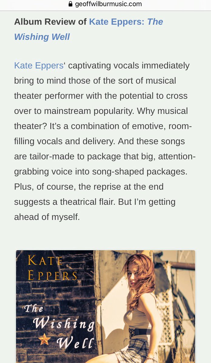 KateEppers's tweet image. Such a great review! Thank you so much Geoff Wilbur Music for this amazing album review! 🙏🏻
#musicvideos #kateeppers  #summer  #singer #songwriter  #fantasy #musicreview #sundayfunday #albumreview #musicvideo #originalmusic #boston geoffwilburmusic.com/2020/07/06/kat…