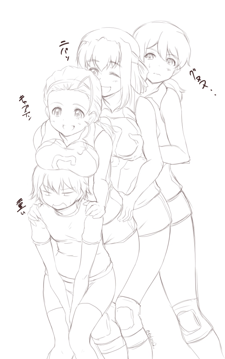 #ガルパン版深夜のお絵描き60分一本勝負
#ガルパン版深夜のお絵描き60分一本勝負_20200726 
仲良しアヒルさんチーム 