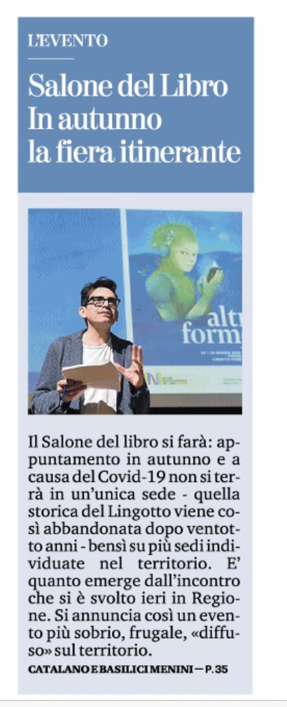 comPagine's tweet photo. In #presenza o #virtuale? Favorirà la piccola #editoria? Che investimento richiederà? #SalTo20 #SaloneDelLibro #Torino @LasVegasEditore @MiraggiEdizioni @JoMarchEditore https://t.co/SqzdyFM99n