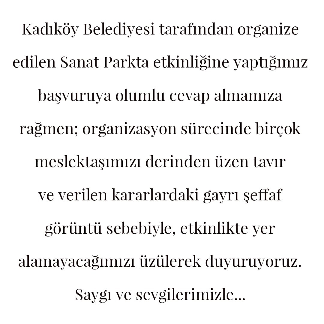 behzatuygur's tweet photo. SEYİRCİLERİMİZİN BİLGİSİNE🎭 @kadikoybelediye https://t.co/7LhwgAs3V2