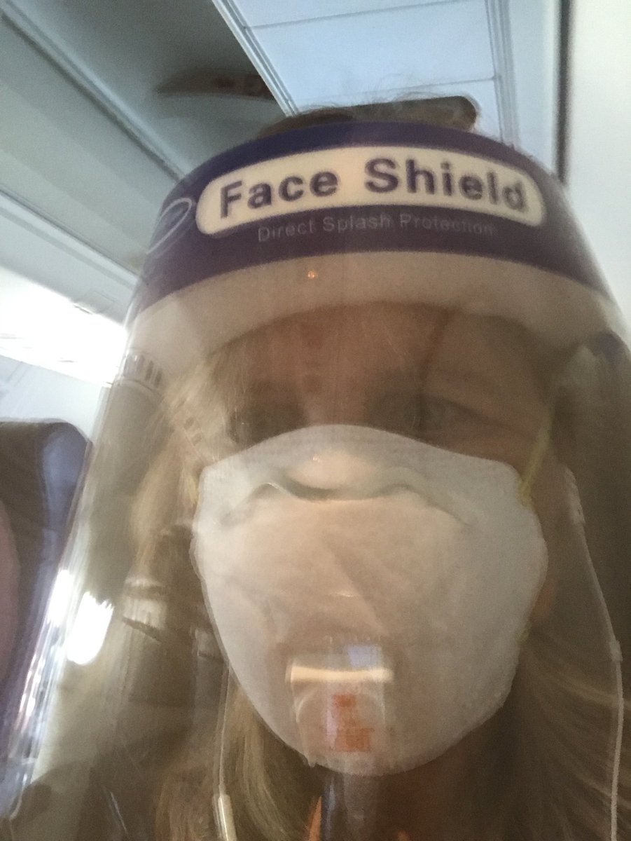 andreaedurkin's tweet image. Likewise, I too am serious about #COVID19 and air travel. Word to the wise - if you buy a face shield, be sure it’s plastic you can see through. My first one wasn’t . #COVIDfail.