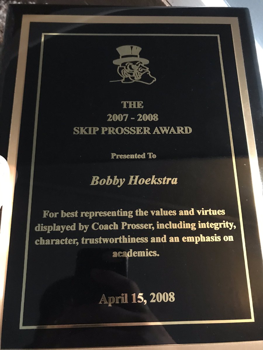 bho52's tweet photo. I’m not a big awards guy (I never win them), but this one still means a lot to me. Coach P genuinely cared about all of these values, and ensured they were engrained in every player and coach on his team. Forever grateful for the impact he has had on my life. #RIPCoachP https://t.co/MVd48La7ao