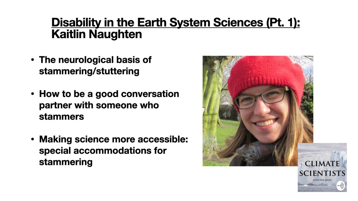 kaitlinnaughten's tweet photo. Today on @ClimateSciPod, I talk with @DanJonesOcean about disability in the Earth system sciences, and my experience being a scientist who stammers. Available on Anchor (link below) or wherever you get your podcasts. 
https://t.co/HUurnU2Gc4 #DisabilityPrideMonth #DisabledinSTEM https://t.co/72kA8wfLSJ