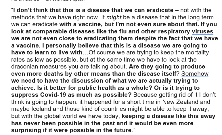 5/6 “He believes strongly that eradication — the zero-tolerance approach that is increasingly winning the day in the UK and US — is not a viable option.”