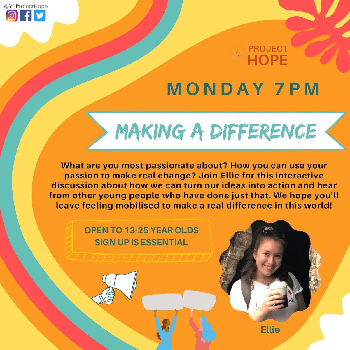 ylprojecthope's tweet photo. Join Ellie on Monday at 7pm to find out all about how you can make a difference in your community (or the world!) on topics that are important to you! πͺ Open to anyone 13-25 π Sign-up link is in our bio! π€©
#YLProjectHope #ProjectHope #SocialAction #MakingADifference #iwill https://t.co/MBXGyIB0v9