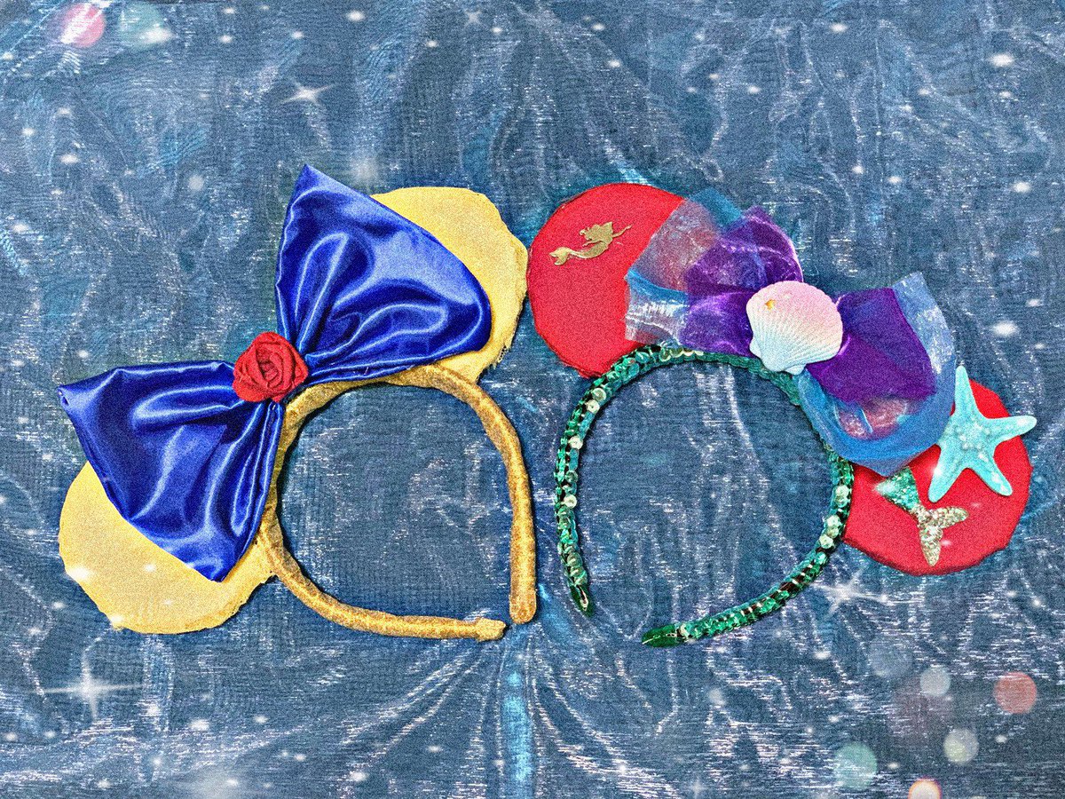 Uzivatel Hono Na Twitteru 自作 ついに完成した ディズニーカチューシャ 自作 ベル アリエル