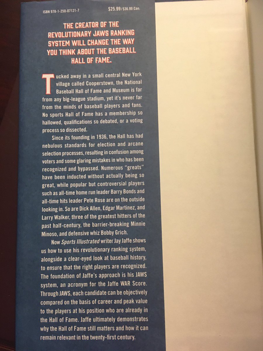 Suggestion for July 26 ... The Cooperstown Casebook: Who’s in the Baseball Hall of Fame, Who Should Be In, and Who Should Pack Their Plaques (2017) by Jay Jaffe.