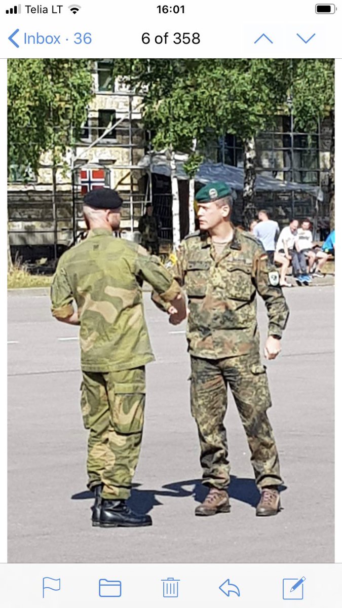 Great honor to be present in Rukla today during the ceremony for transfer of command of the Norwegian troops in the Enhanced Forward Presence in Lithuania. LTC Axel Niemann headed the ceremony where LTC Morten Hanstad gave the command to Captain Einar Odden.