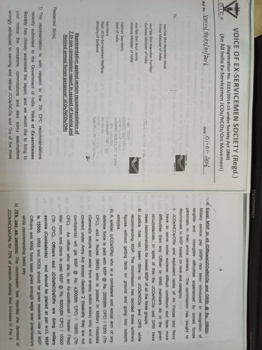 yourdeo19's tweet photo. #equalmsp As per govt policy MSP is authorised for the soldier who retire b/w 30-40 yrs of age.This is social security policy for the empower JAWANS.But army general hijacked/misrepresented to govt in 6th CPC in 2006. writ in HC Delhi @PMOIndia @DefenceMinIndia @rashtrapatibhvn https://t.co/6Il3rOB8bU