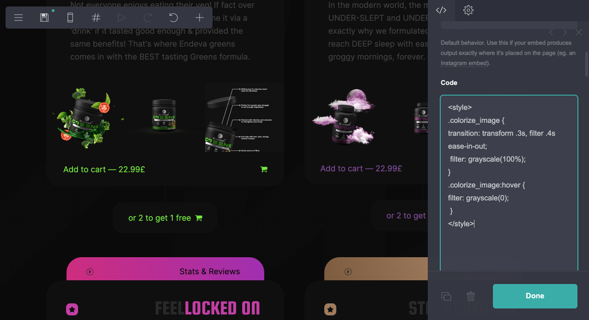 1foehn's tweet photo. 🍀 Next one fam:

1st IMG > How to colorize the Gallery element in carrd on hover over

2nd IMG > Assign class name to gallery element (Settings > Element > Classes)

3rd IMG > Add Embed element to the page with the CSS code below 👇

🤓 Any additional questions? https://t.co/WBkYuWLkYS