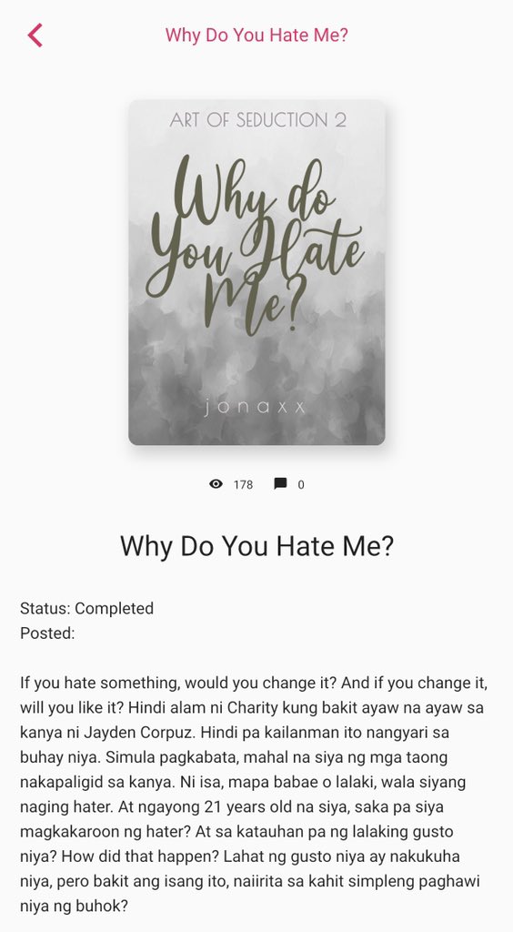 Dito kita nakilala at minahal, <a href="/jonaxx_WP/">△lph△</a> 😭 I'm so proud of you! 💕 Congratulations, my Queen! 😻💕

Ito yung first story niya na nabasa ko, huhuhu. Naalala ko yung time na napagkamalan ko pa siyang lalaki. 😭😭😭 bumabalik yung feels grabe. 

👏✊👑

 #JonaxxStoriesAppLaunch