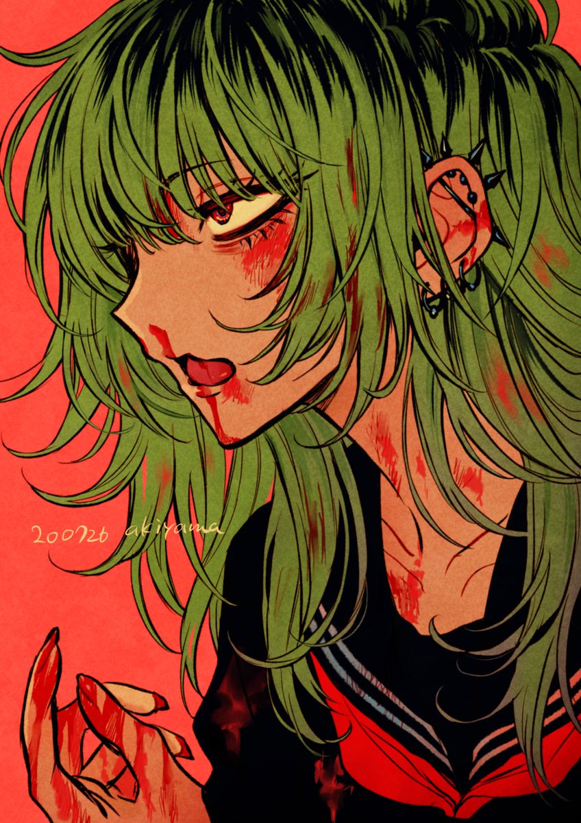 「血みどろの女 スケバン編 」|あきやまえんま😈のイラスト