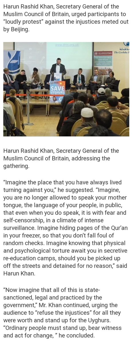 4. We also called on the Foreign Secretary to intervene to support the Uighur Muslims (with no response received)5. We supported an event on the issue, and our Secretary General urged participants to loudly protest against these injustices https://uhrp.org/news/british-muslims-rally-uyghur-cause