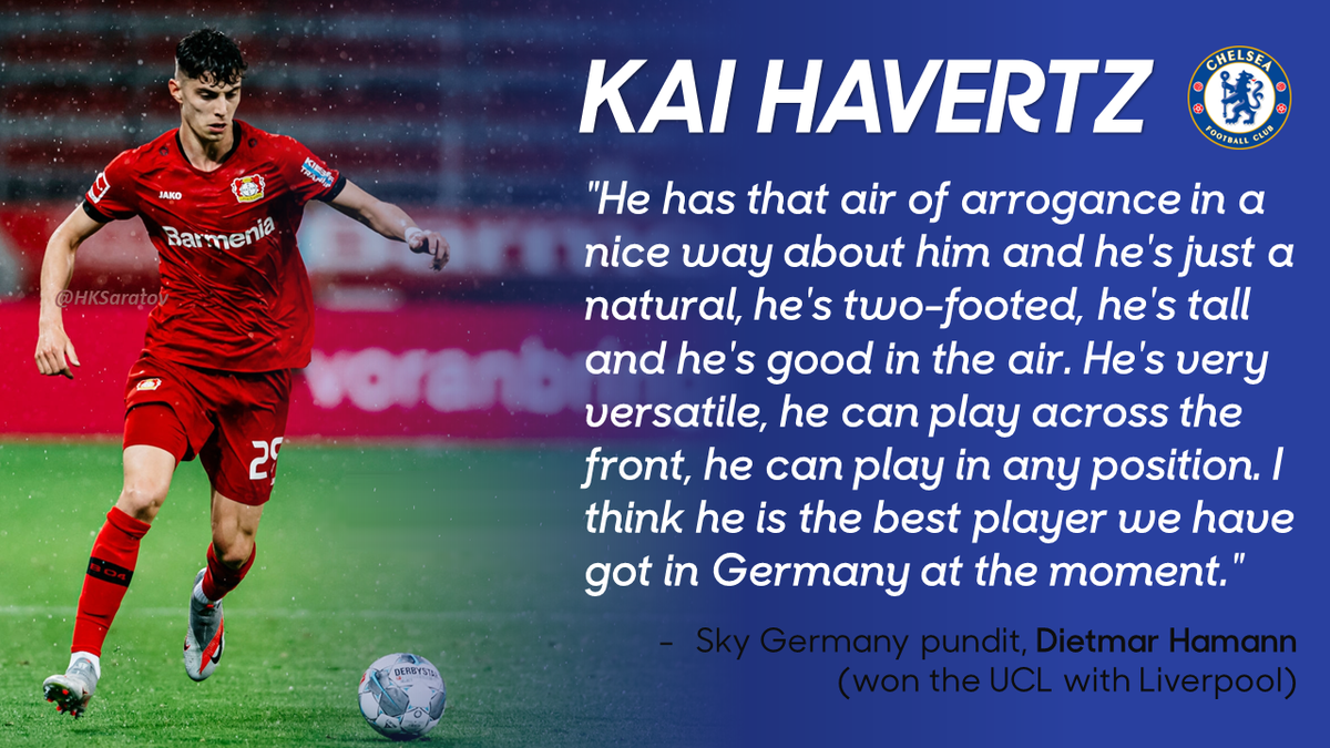 A BRIGHT FUTUREOn top of all of this, Kai Havertz is;- Only 21 years old.- 6'2 (190cm).- Not afraid to make a tackle, he's in the top 35 players for successful tackles made in the final 3rd.Thanks for reading!RTs and follows are really appreciated 