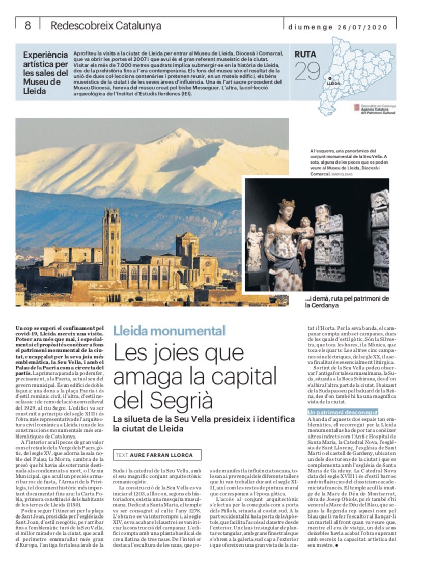 Santi__Iglesias's tweet photo. Les joies que amaga la capital del #segria  avui al @diariARA   Amb fotografies de @Santi__Iglesias  i el @TuroSeuVella i el  @museudelleida  @patrimonigencat  #lleida  #segria https://t.co/GJiIxgupAN