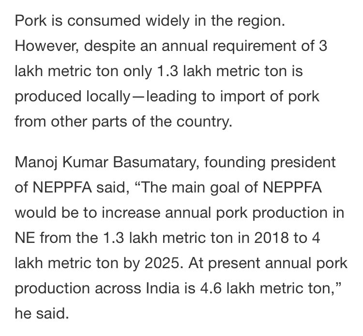  @NEPPFA3 came into existence in April, 2018 - when there were very few commercial pig farmers. Today there are about 500 progressive/commercial pig farmers across the NE under us and our main reason of inception was to make NE “a piggery hub and make quality pork available”